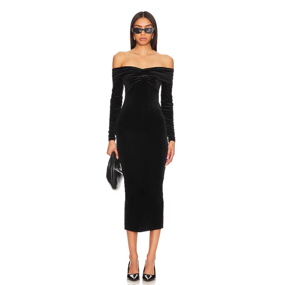 All Saints Elegant Black Midi Dress